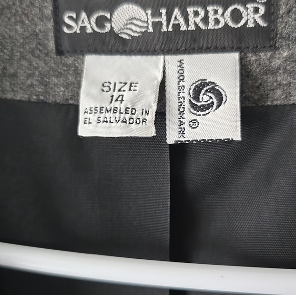 Sag Harbor Womens Gray One Button Wool Blend Blazer Jacket - Picture 12 of 12
